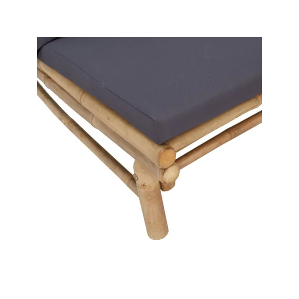 Banquette de Jardin en Bambou avec Coussins Gris foncé Banc de Jardin Bambou