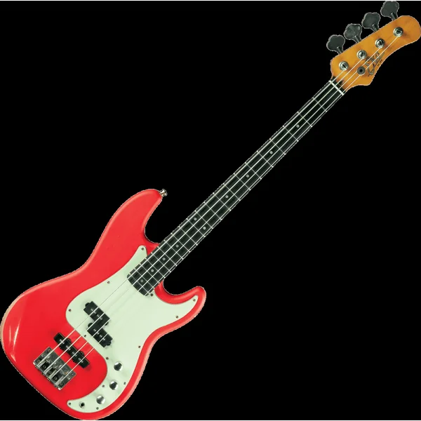 Basse Électrique Eko VPJ280 Relic Fiesta Red - Style Precision/Jazz