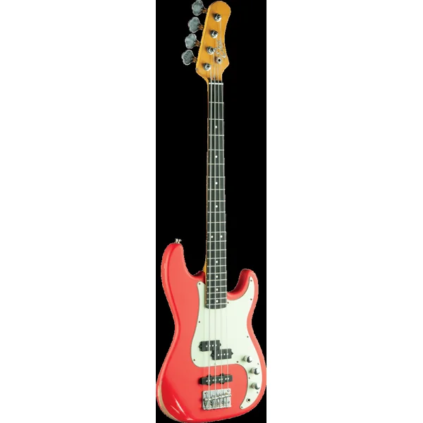 Basse Électrique Eko VPJ280 Relic Fiesta Red - Style Precision/Jazz