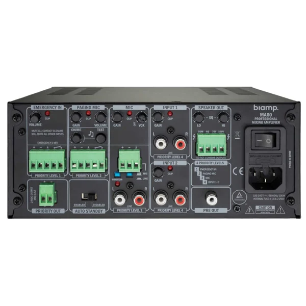 Biamp MA60 Amplificateur mélangeur 60 Watts 100 V