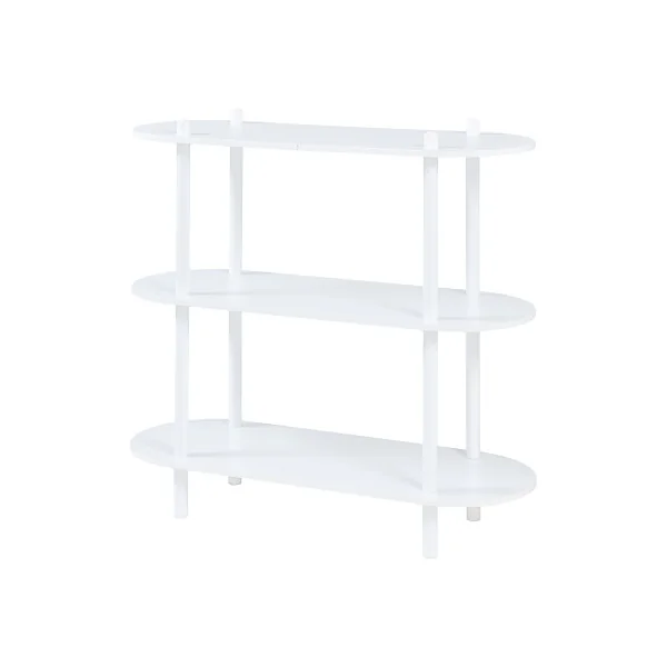 Bibliothèque 3 Etagère Livres Métal et Bois Blanc Séparateur de Pièces 3 Niveaux
