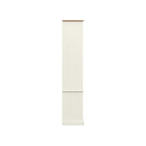 Bibliothèque Blanche de Salon Pin Massif Meuble Rangement Bibliothèque Moderne avec Placard Buffet de Salon