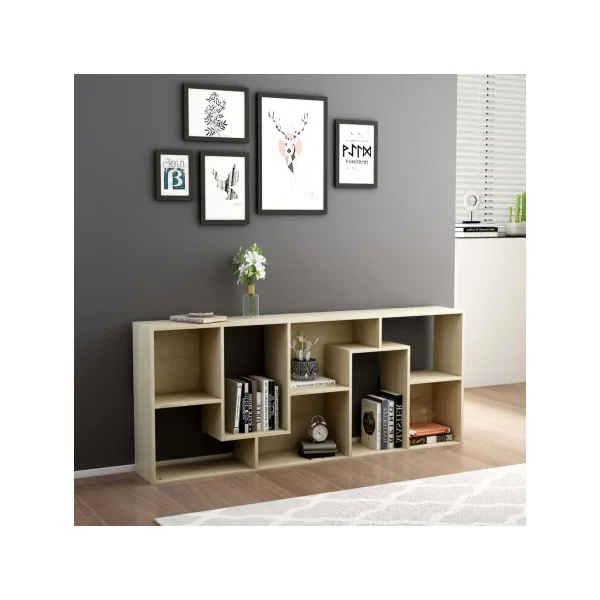 Bibliothèque Chêne 161 cm Meuble Livres Etagère Design