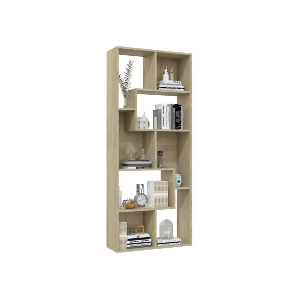 Bibliothèque Chêne 161 cm Meuble Livres Etagère Design