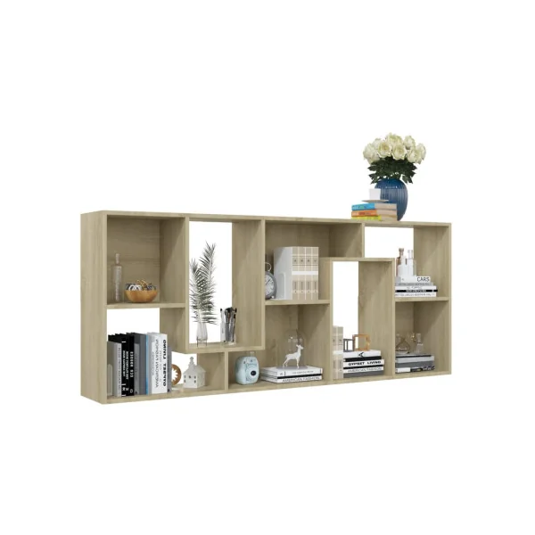 Bibliothèque Chêne 161 cm Meuble Livres Etagère Design