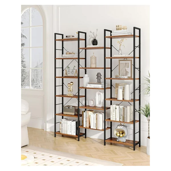Bibliothèque de Rangement 17 étagères Meuble de Rangement Industriel Chambre Bureau Salon