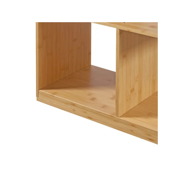 Bibliothèque en Bambou 4 Niveaux Meuble Séparateur Pièce avec Etagères Livres Meuble Rangement Salon