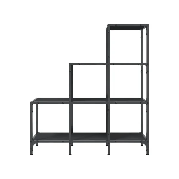 Bibliothèque Industrielle Escalier Noir 102 cm Meuble Rangement Etagère Industrielle Métal Bois