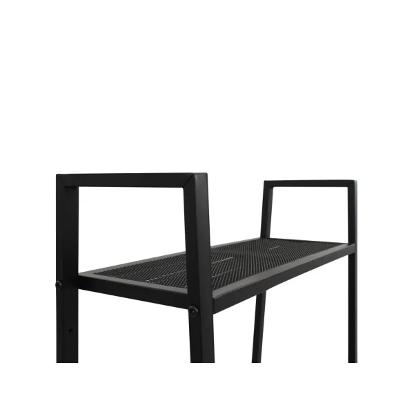 Bibliothèque Industrielle Noir Etagère Echelle 4 Niveaux en Acier