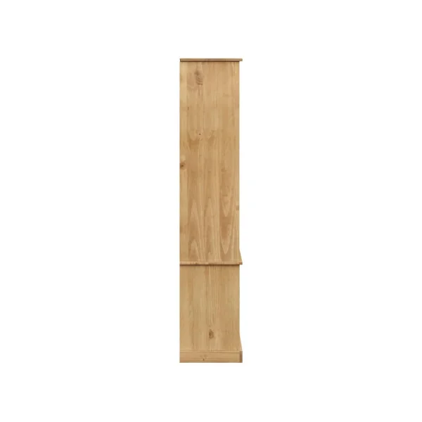 Bibliothèque Naturel de Salon Pin Massif Meuble Rangement Bibliothèque Moderne avec Placard Buffet de Salon