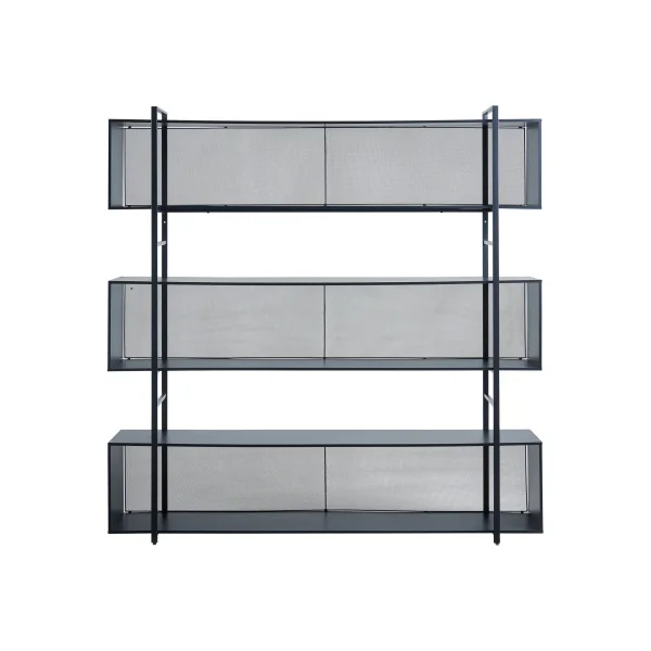 Bibliothèque Sur Pied 3 Niveaux Moderne Noir Industrielle Etagère Meuble Rangement Salon
