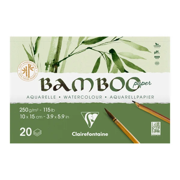 Bloc aquarelle Bamboo 250g/m² collé 1 côté