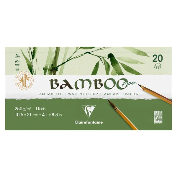 Bloc aquarelle Bamboo 250g/m² collé 1 côté