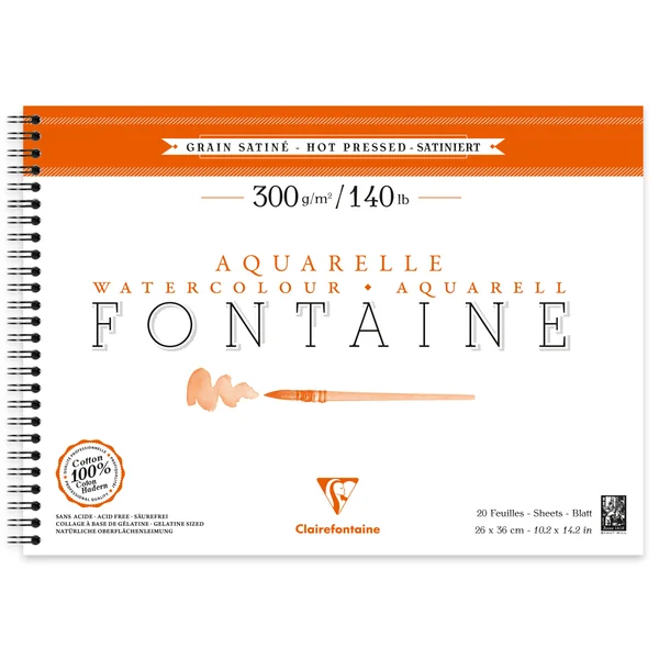 Bloc aquarelle Fontaine Grain Satiné 300g/m²