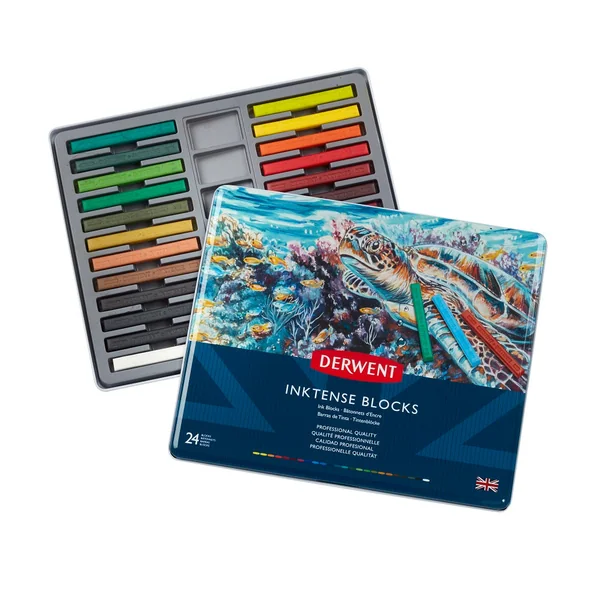 Boîte 36 craies aquarellables Inktense blocks