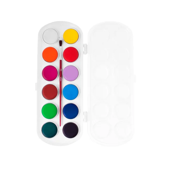 Boîte Aquarelle 12 pastilles 30 mm couleurs assorties + pinceau