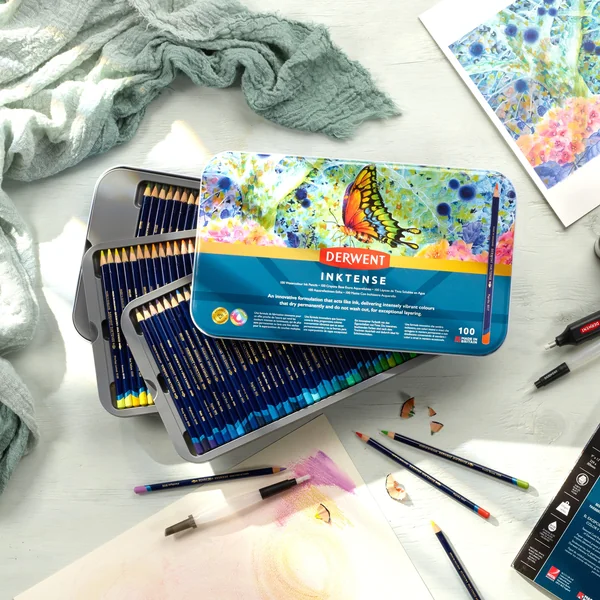 Boîte de 100 crayons aquarellables Inktense