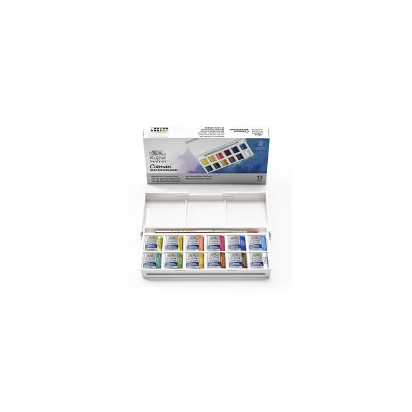 Boîte de peinture aquarelle fine 12 1/2 godet Cotman