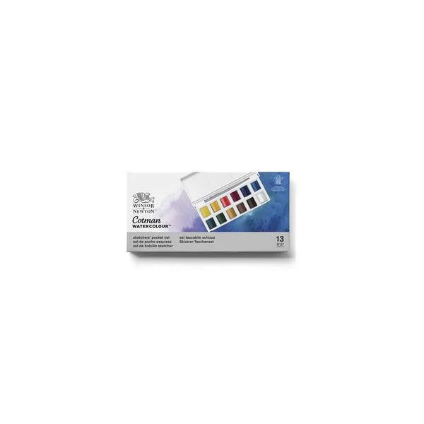Boîte de peinture aquarelle fine 12 1/2 godet Cotman
