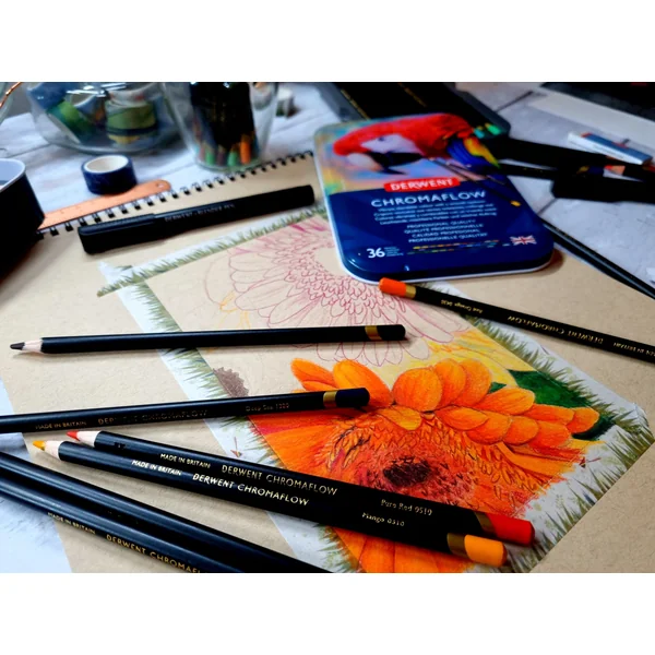 Boîte métal 36 crayons de couleurs Chromaflow