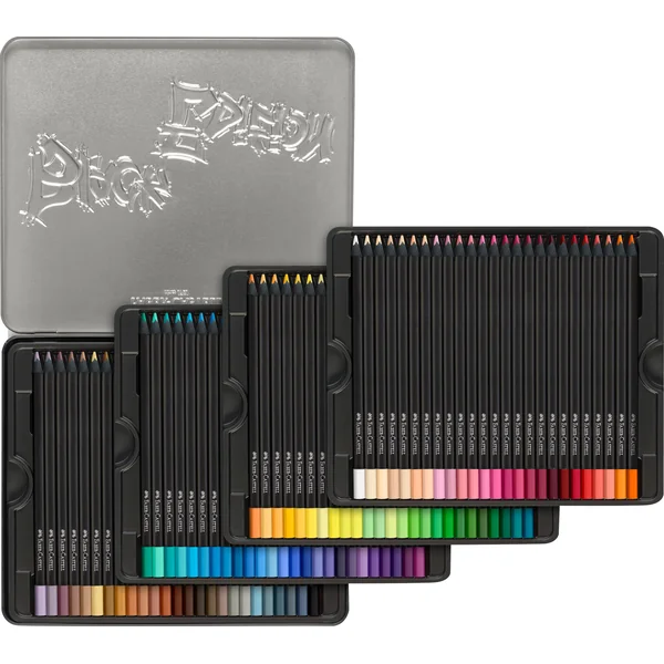 Boîte métal de 100 Crayons de couleurs Black Edition