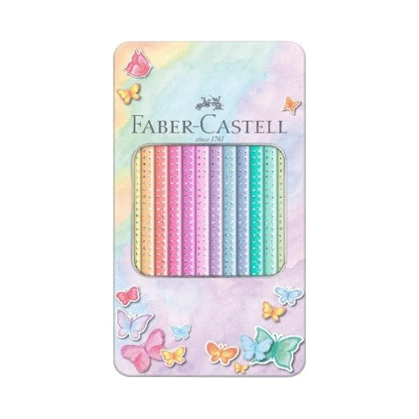 Boîte métal de 12 crayons couleurs pastel Sparkle