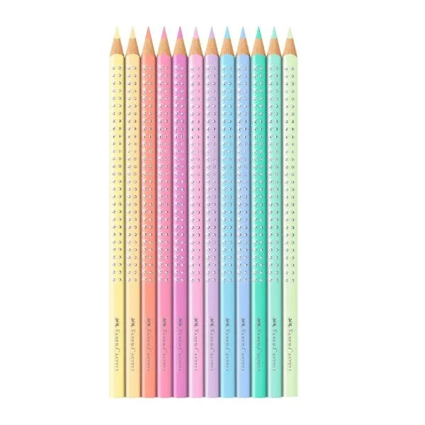 Boîte métal de 12 crayons couleurs pastel Sparkle