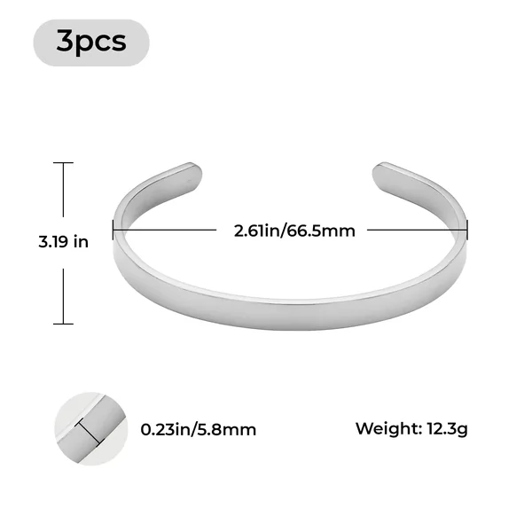 Bracelet Manchette (3 pièces)