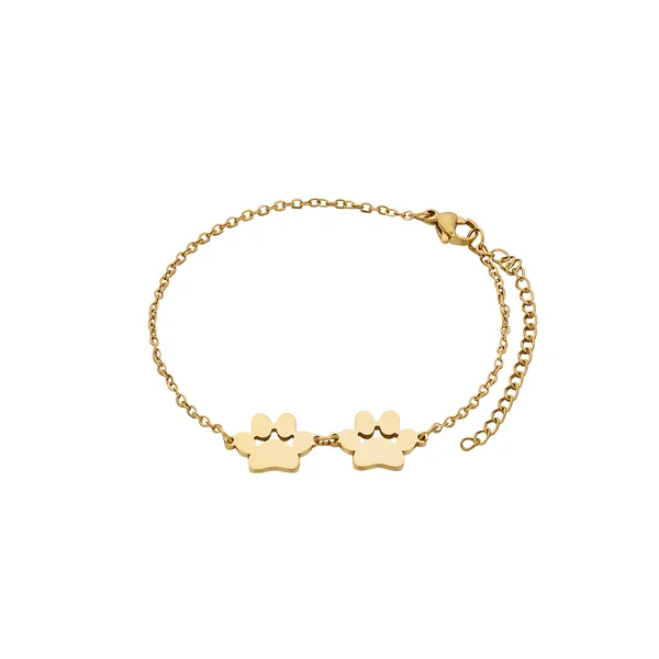Bracelet patte de chien en acier inoxydable doré (3 pcs)