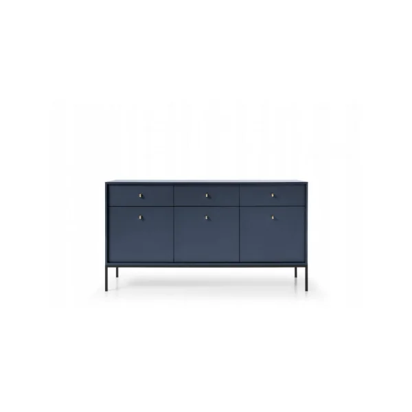 Buffet Bleu 3 Placards 3 Tiroirs Buffet de Salon Moderne Buffet Chambre Tendance