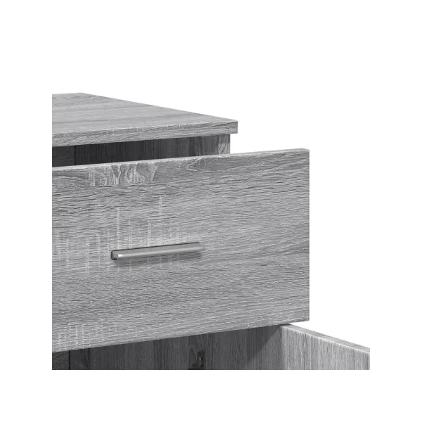 Buffet Chêne Gris 4 Tiroirs 4 Placards Buffet Salon Moderne