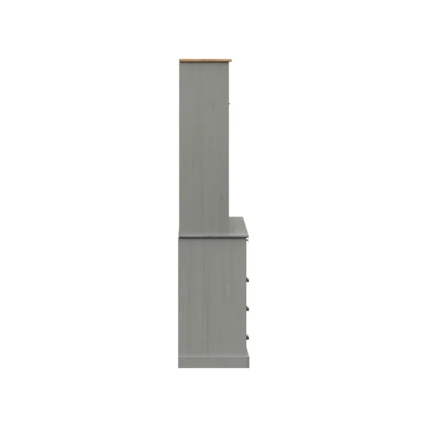 Buffet Cuisine 175 cm Gris 4 Tiroirs Armoire de Cuisine Rangement Salon Vaisselier