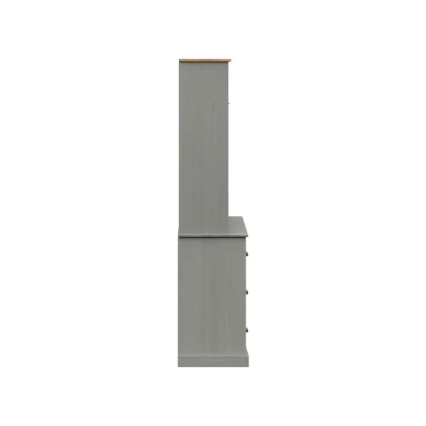 Buffet Cuisine 175 cm Gris Armoire de Cuisine Rangement Salon Vaisselier