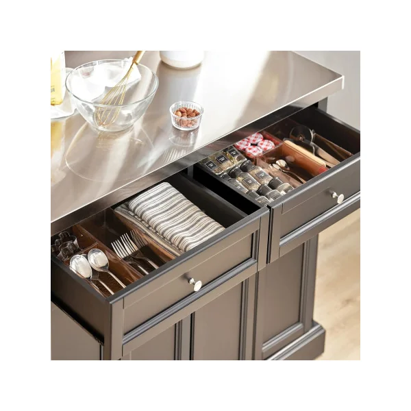 Buffet Cuisine avec Plans de Travail Rabattable Bahut de Cuisine Ilot Cuisine