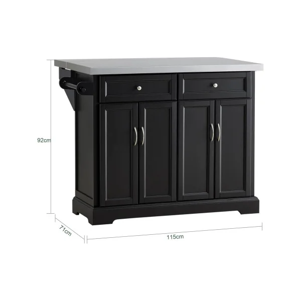 Buffet Cuisine avec Plans de Travail Rabattable Bahut de Cuisine Ilot Cuisine