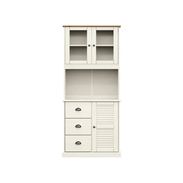 Buffet Cuisine Blanc 175 cm Armoire de Cuisine Rangement Salon Vaisselier