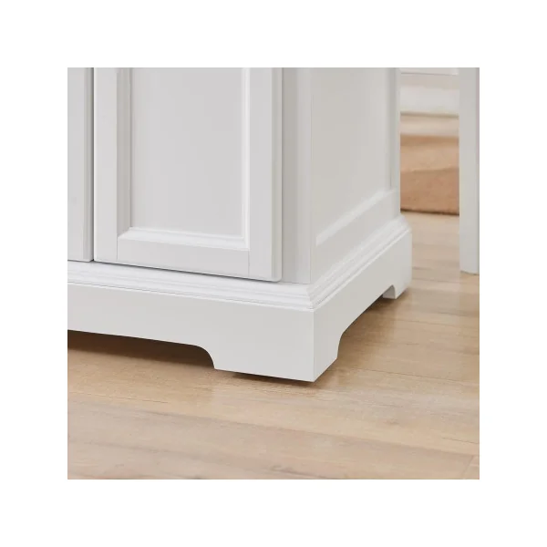 Buffet Cuisine Blanc avec Plans de Travail Rabattable Bahut de Cuisine Ilot Cuisine