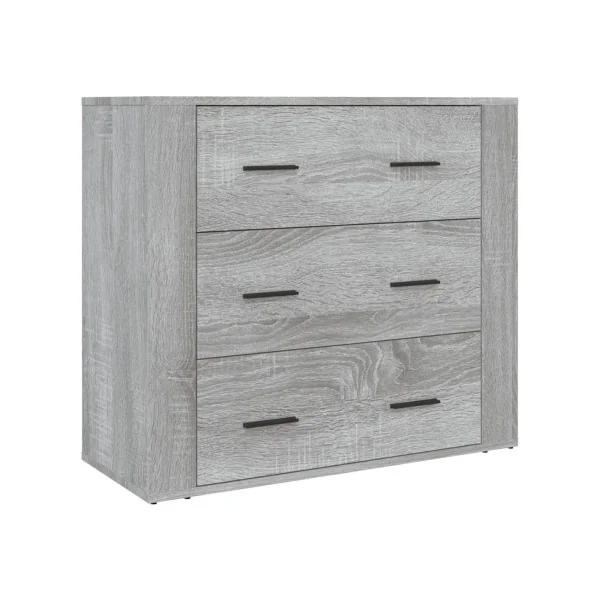 Buffet Haut Chêne Gris 150 cm Buffet Salon Moderne Meuble Rangement Tendance