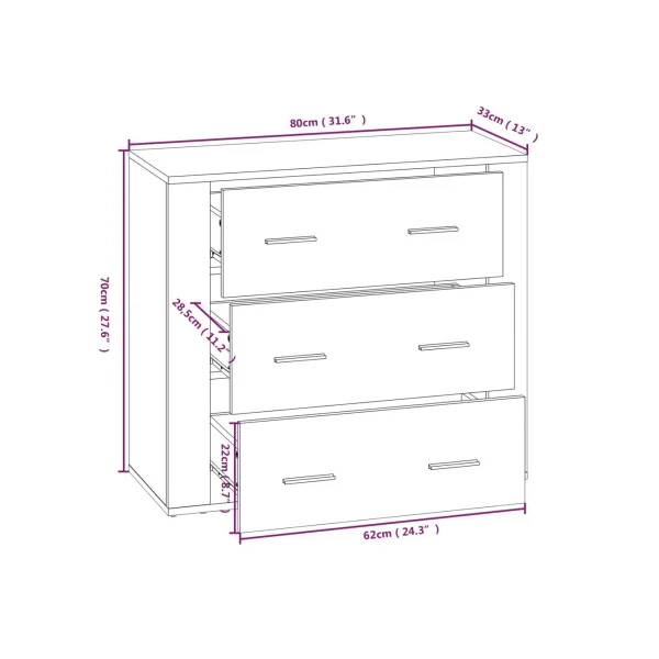 Buffet Haut Chêne Gris 150 cm Buffet Salon Moderne Meuble Rangement Tendance