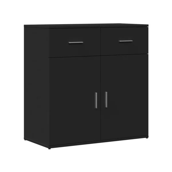 Buffet Noir 4 Tiroirs 4 Placards Buffet Salon Moderne