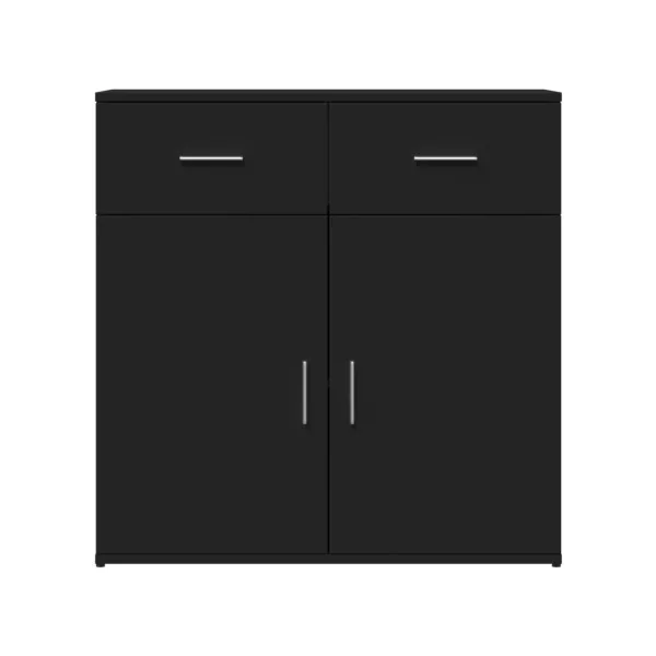 Buffet Noir 4 Tiroirs 4 Placards Buffet Salon Moderne