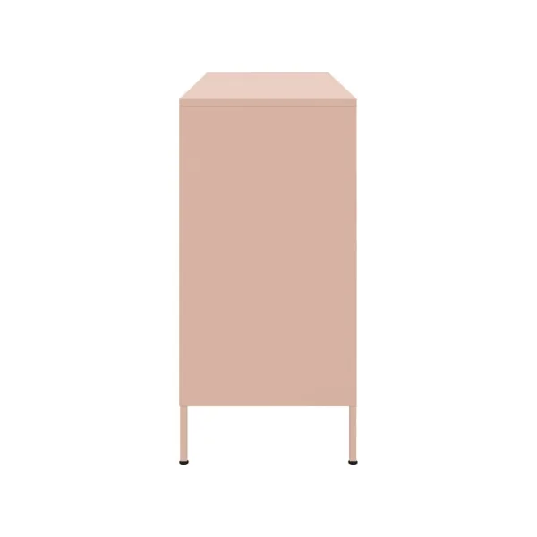 Buffet Rose Salon 6 Portes en Métal Style Industriel Rangement Chambre