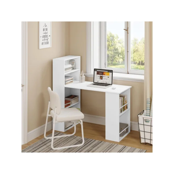 Bureau avec Etagères et Plan de Travail Bureau Informatique et d'Etude Nombreux Rangements