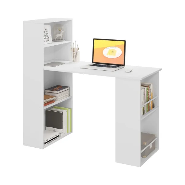 Bureau avec Etagères et Plan de Travail Bureau Informatique et d'Etude Nombreux Rangements