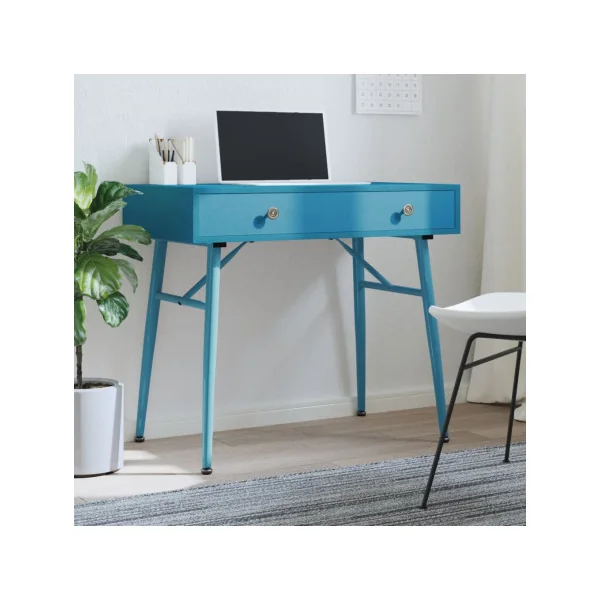 Bureau d'Ordinateur avec Grand Tiroir Vert Antique 90 cm