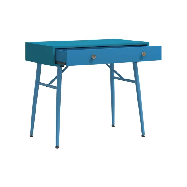 Bureau d'Ordinateur avec Grand Tiroir Vert Antique 90 cm