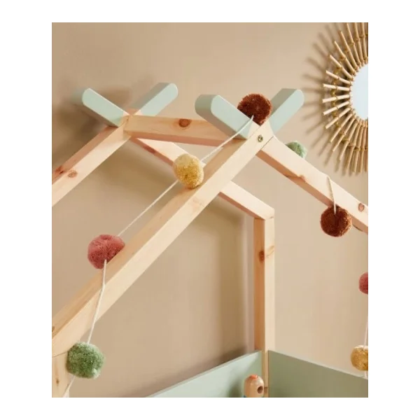 Bureau Enfant Type Cabane Bureau Montessori Vert et Bois Naturel