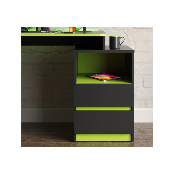 Bureau Gaming Anthracite et Vert Menthe Moderne Bureau de Jeu Bureau Gamer Bureau Informatique