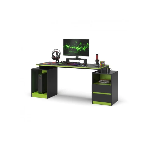 Bureau Gaming Anthracite et Vert Menthe Moderne Bureau de Jeu Bureau Gamer Bureau Informatique