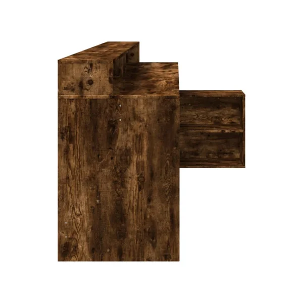Bureau Gaming Bureau Chêne Fumé avec Lumières LED Bureau Gamer Table de Travail